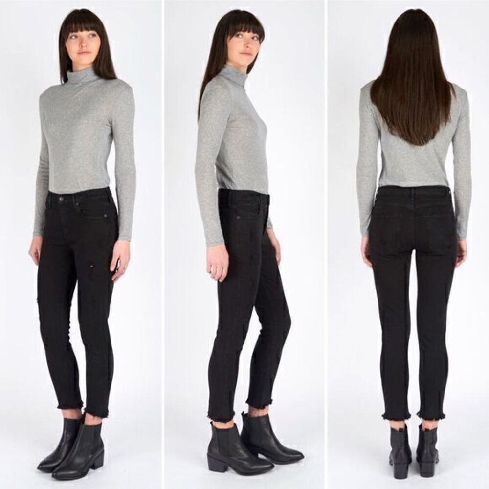 AGOLDE Sophie High Rise Skinny Crop in Harlow Destructed Size 28
